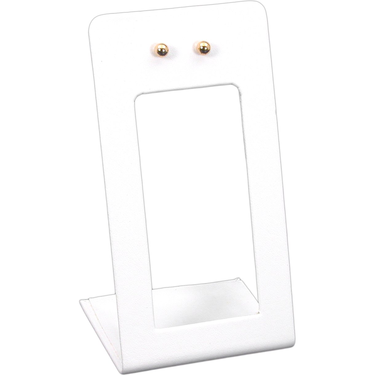 White Leather Earring Display Stand Jewelry Case 2 3/8&#x22;