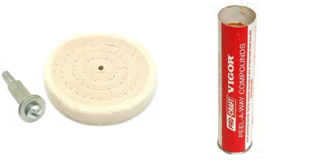 3&#x22; Cotton Buffing Wheel with Mandrel &#x26; Tripoli Abrasive Polishing Compound Buffing Jewelry