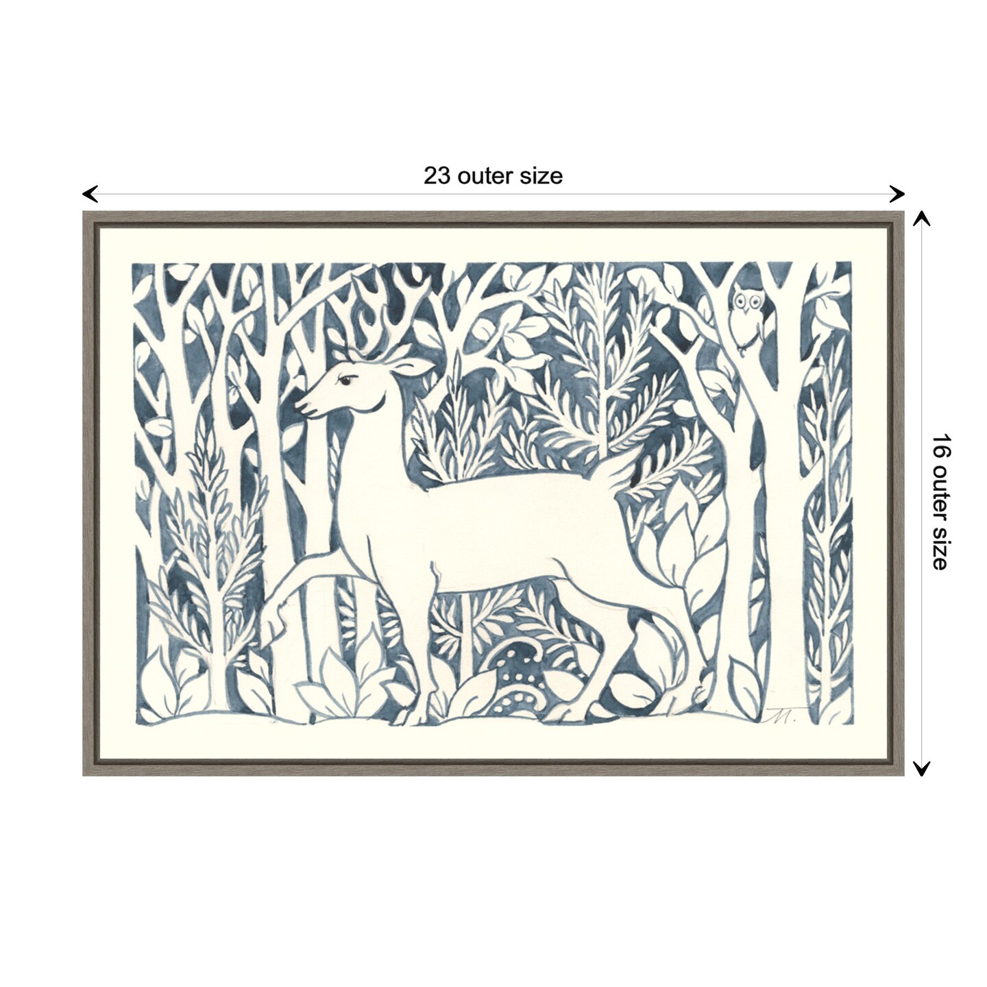 Forest Life V Deer by Miranda Thomas Canvas Wall Art Print Framed