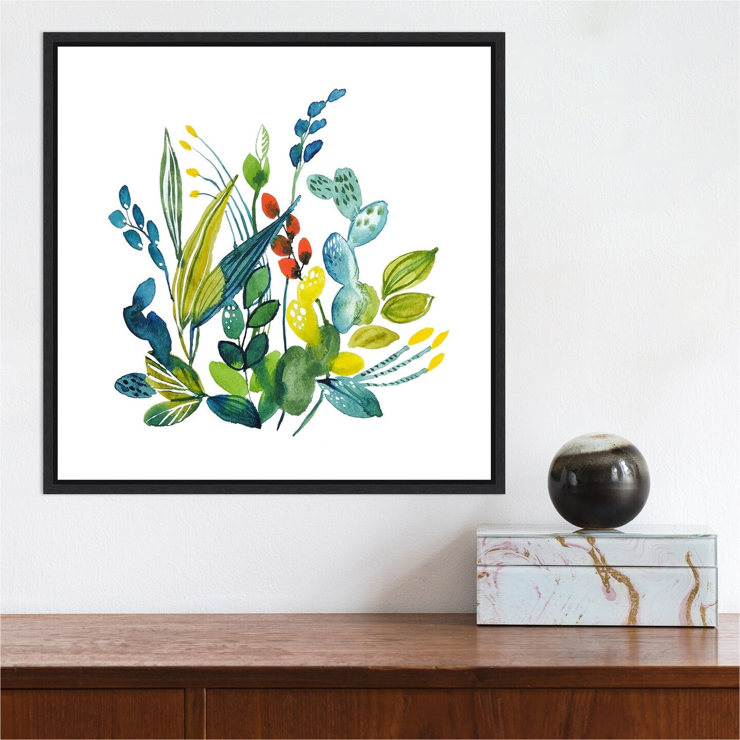 English Garden Flowers 2 by Lesia Binkin Canvas Wall Art Print Framed