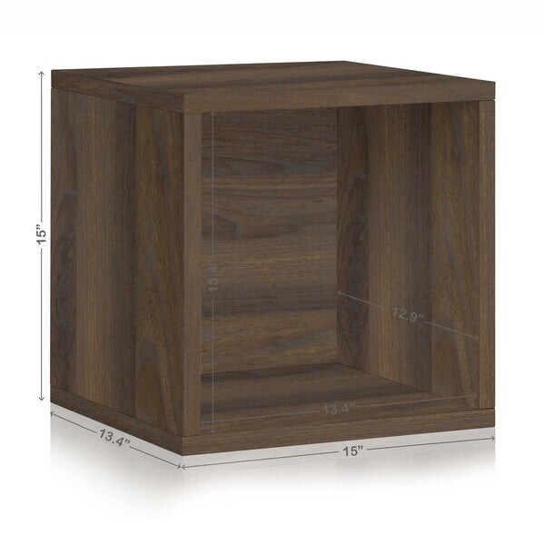 Dylan Single Cube Vinyl Record Storage, Royal Walnut