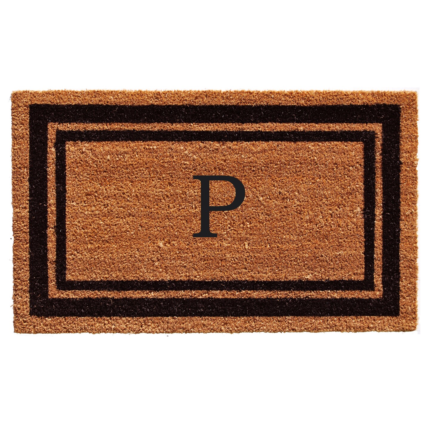 Black Border Monogram Doormat