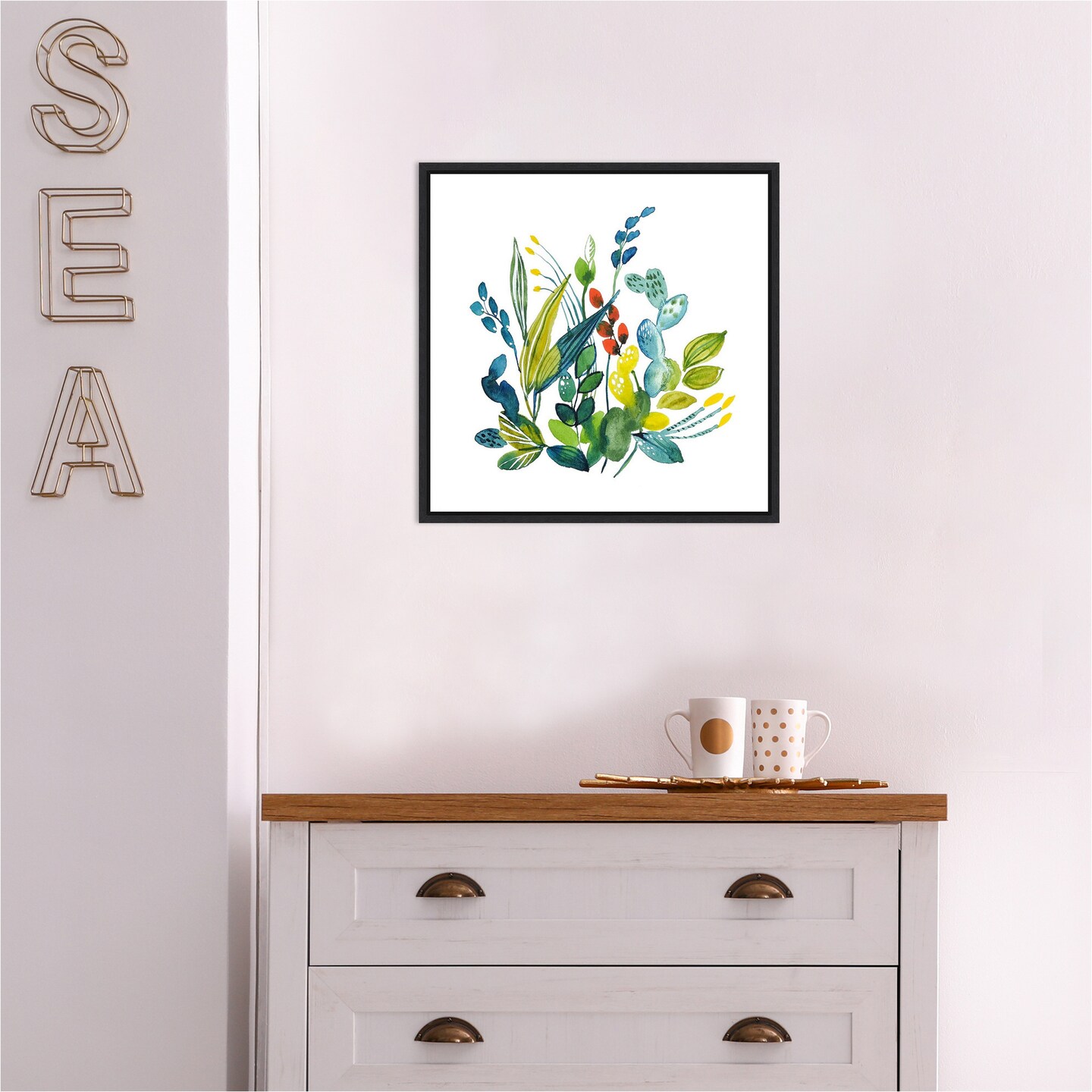 English Garden Flowers 2 by Lesia Binkin Canvas Wall Art Print Framed