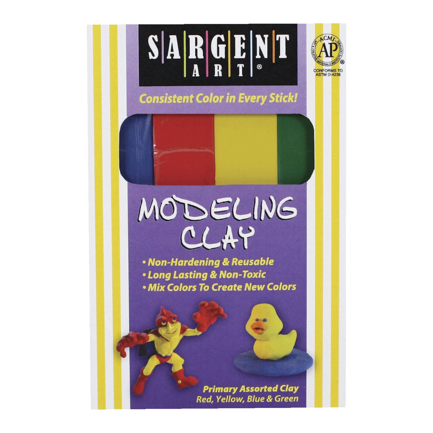 Sargent Art NonHardening Smooth Modeling Clay, 1 lb, Assorted Color