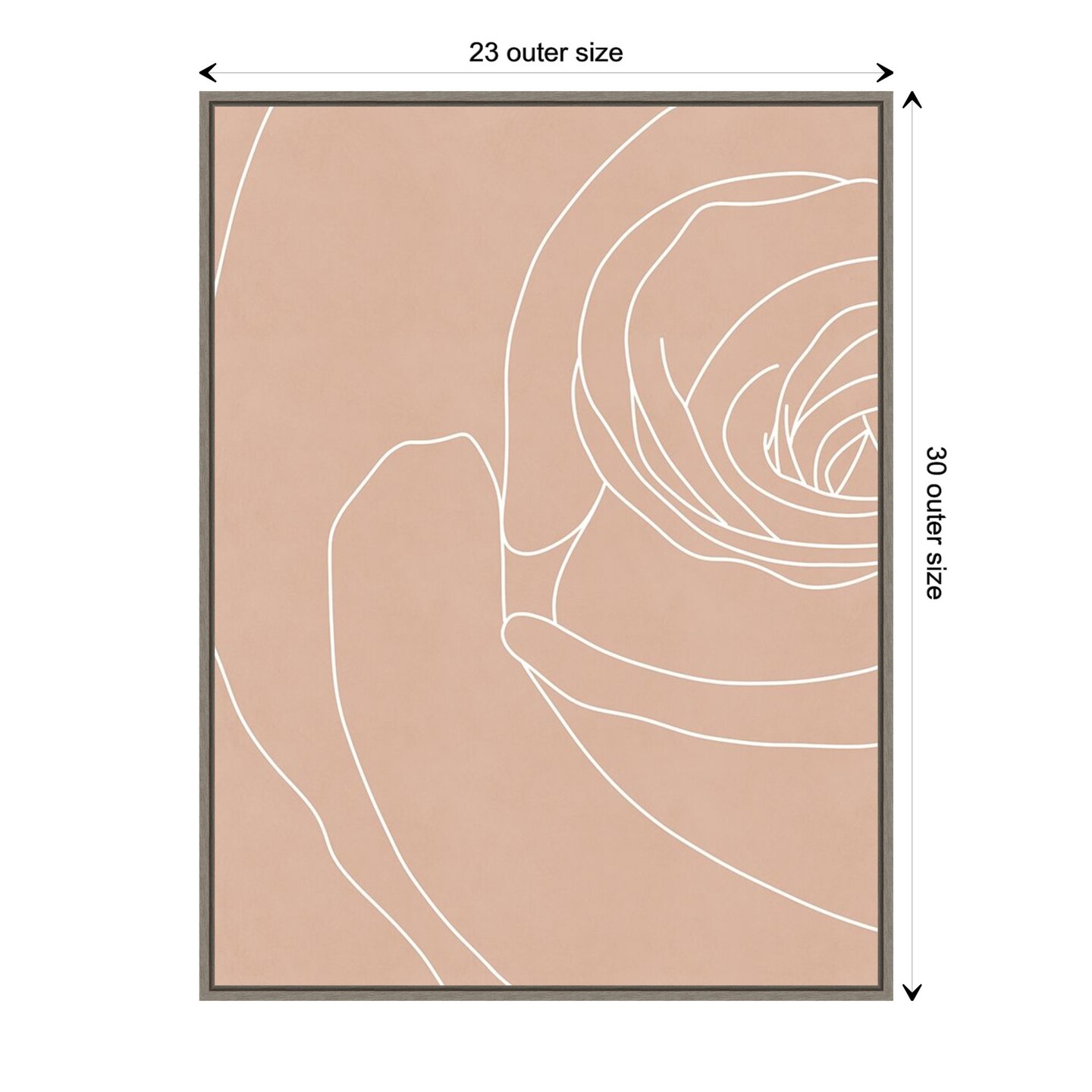 Blush Flowers III by Sarah Leonard Canvas Wall Art Print Framed