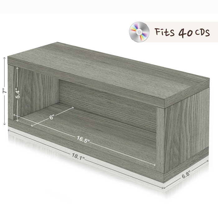 Way Basics Eco Stackable CD Rack Storage, Grey