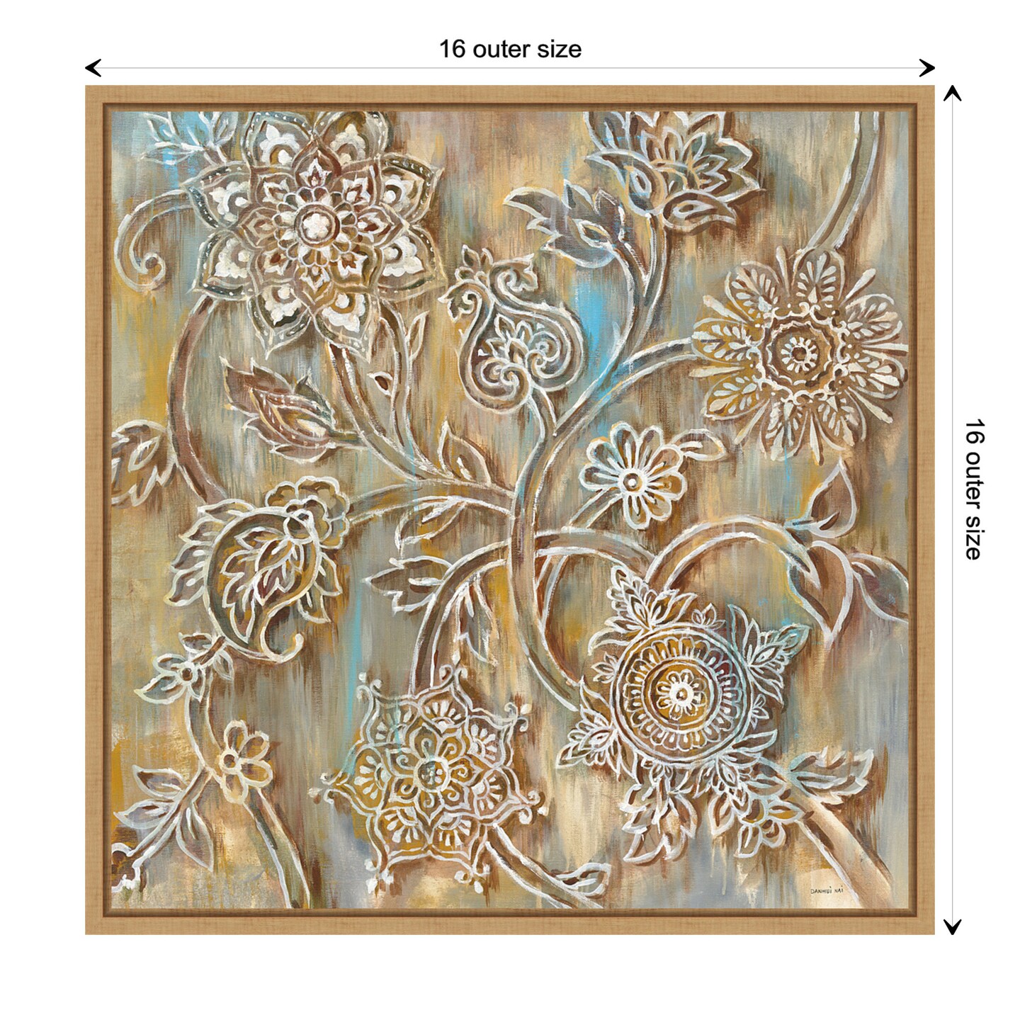 Henna Crop by Danhui Nai Canvas Wall Art Print Framed