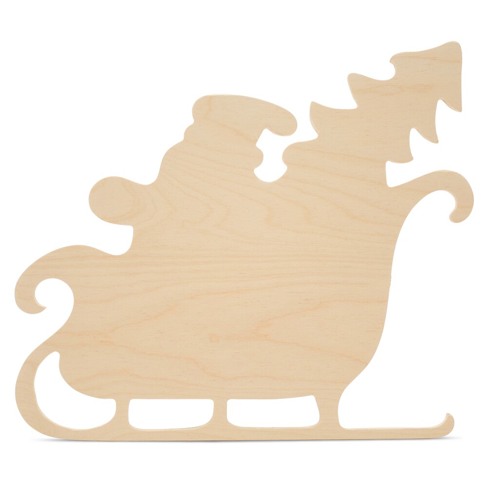Wood Sleigh Cutout,, Multiple Sizes Available, Unfinished Christmas Sleigh for DIY Decor | Woodpeckers