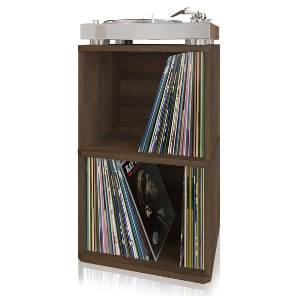 Marley 2-Shelf Vinyl Record Storage, Royal Walnut