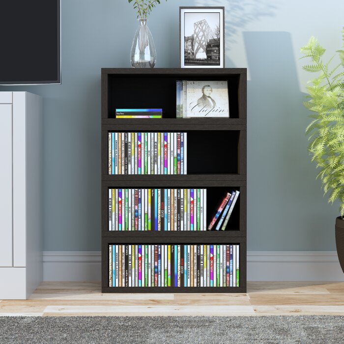 Way Basics Eco Stackable CD Rack Storage, Black