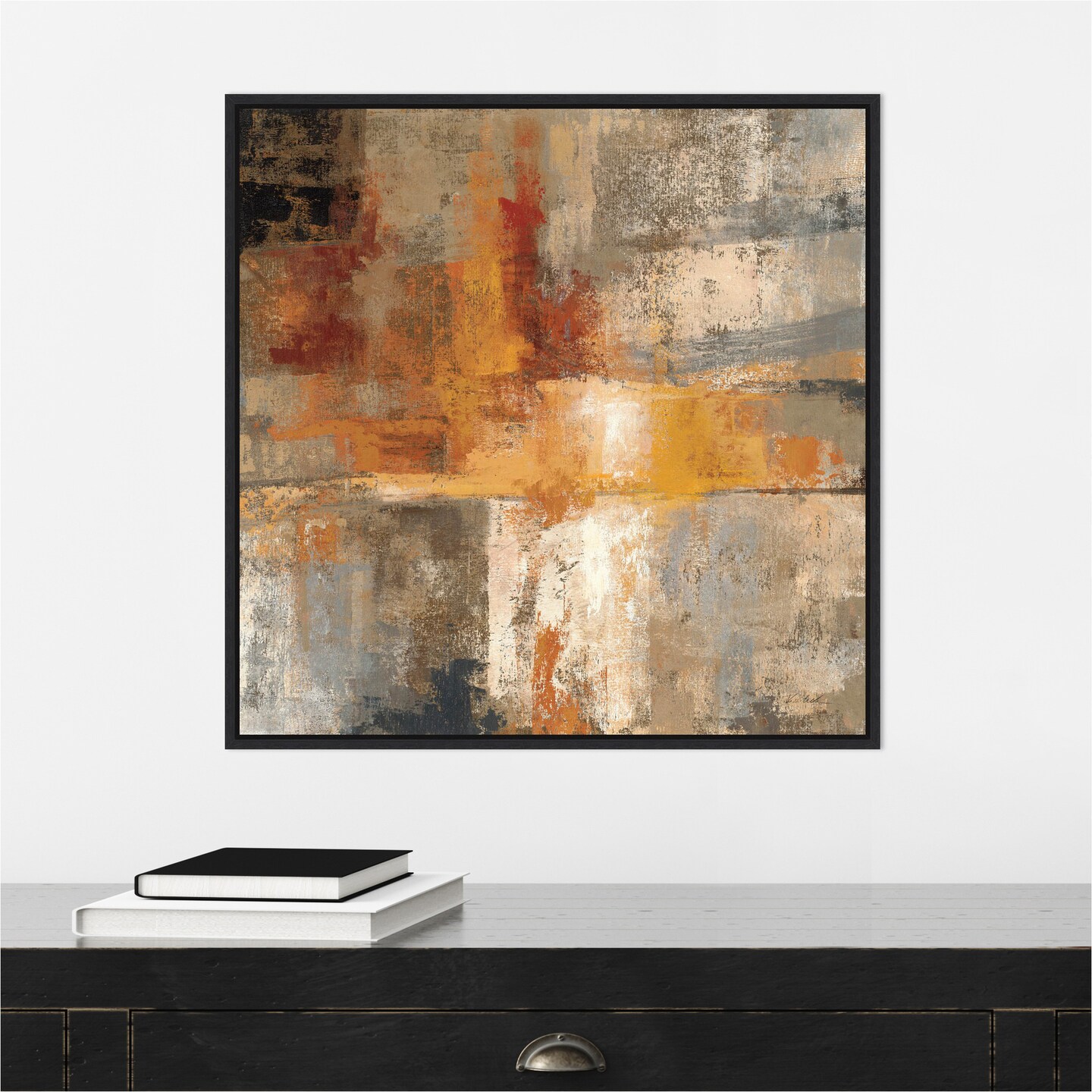 Silver and Amber Crop by Silvia Vassileva Canvas Art Framed