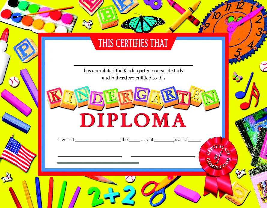 Hayes Kindergarten Diplomas Certificate, 81/2 X 11 in, Paper, Pack of
