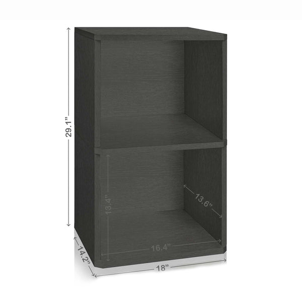 Marley 2-Shelf Vinyl Record Storage, Charcoal Black