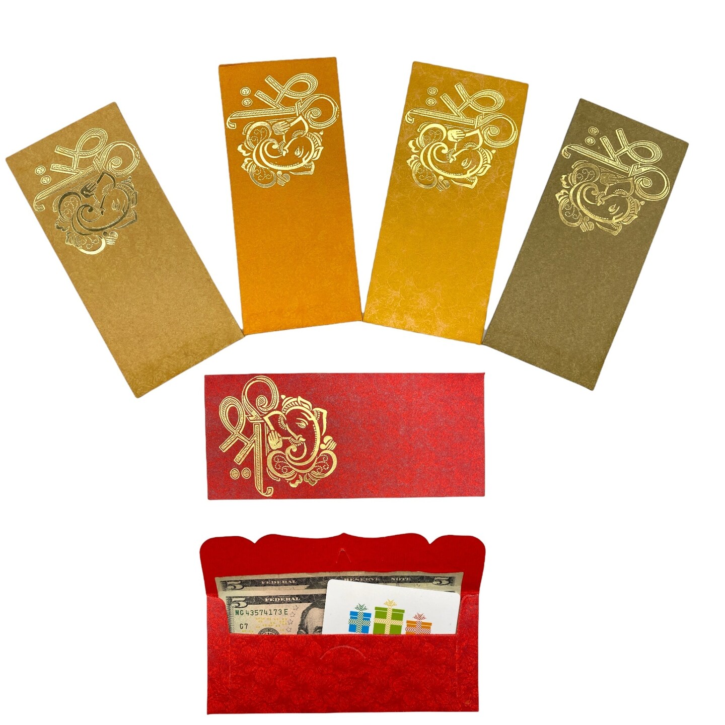 Assorted Ganesha Paper Shagun Money Envelopes, Lucky Cash Gift Envelope, Gifts Card Holder,currency, Tip Evenvolopes, Eid Diwali Christmas Wedding