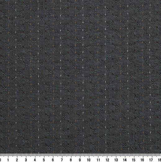 Korean Yarn Dyed Fabric - Byhands 100% Cotton Line Stitch Pattern, Turbulence (EY20089-A)