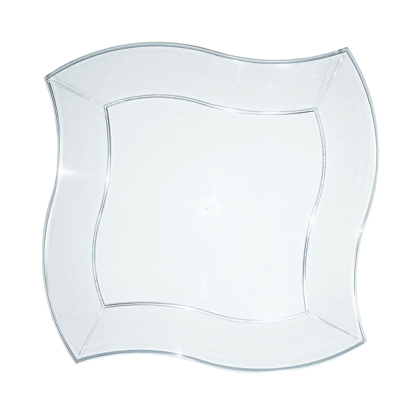 Clear Wave Plastic Dinner Plates - 10&#x22; (120 Plates)