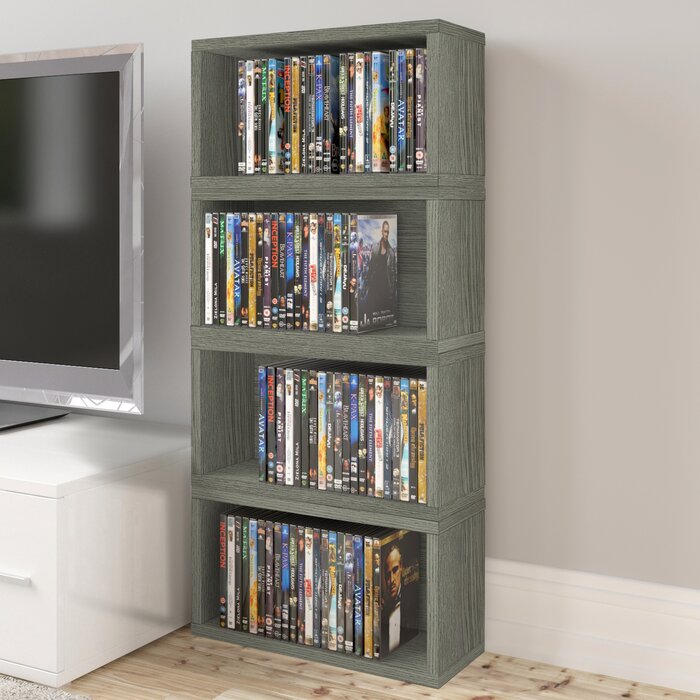 Way Basics Eco zBoard Stackable DVD Storage Rack, Grey