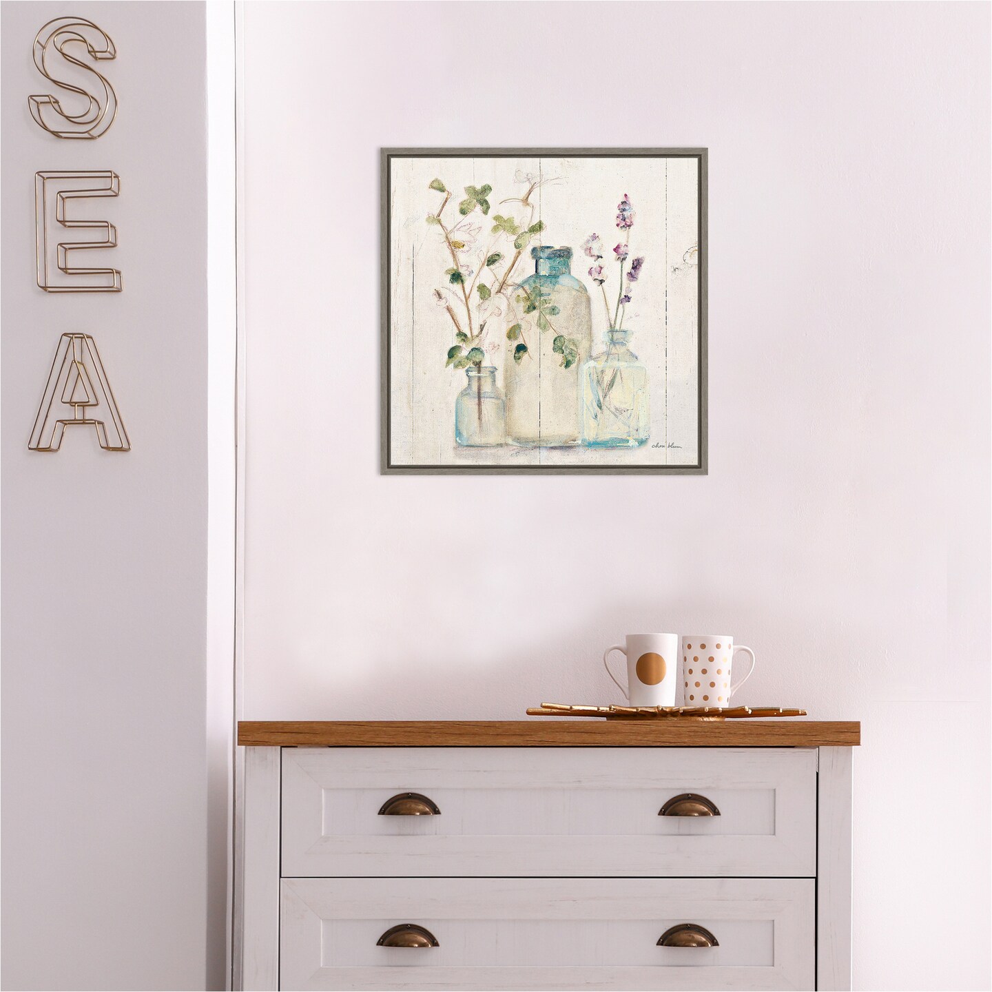 Blossoms on Birch V by Cheri Blum Canvas Wall Art Print Framed
