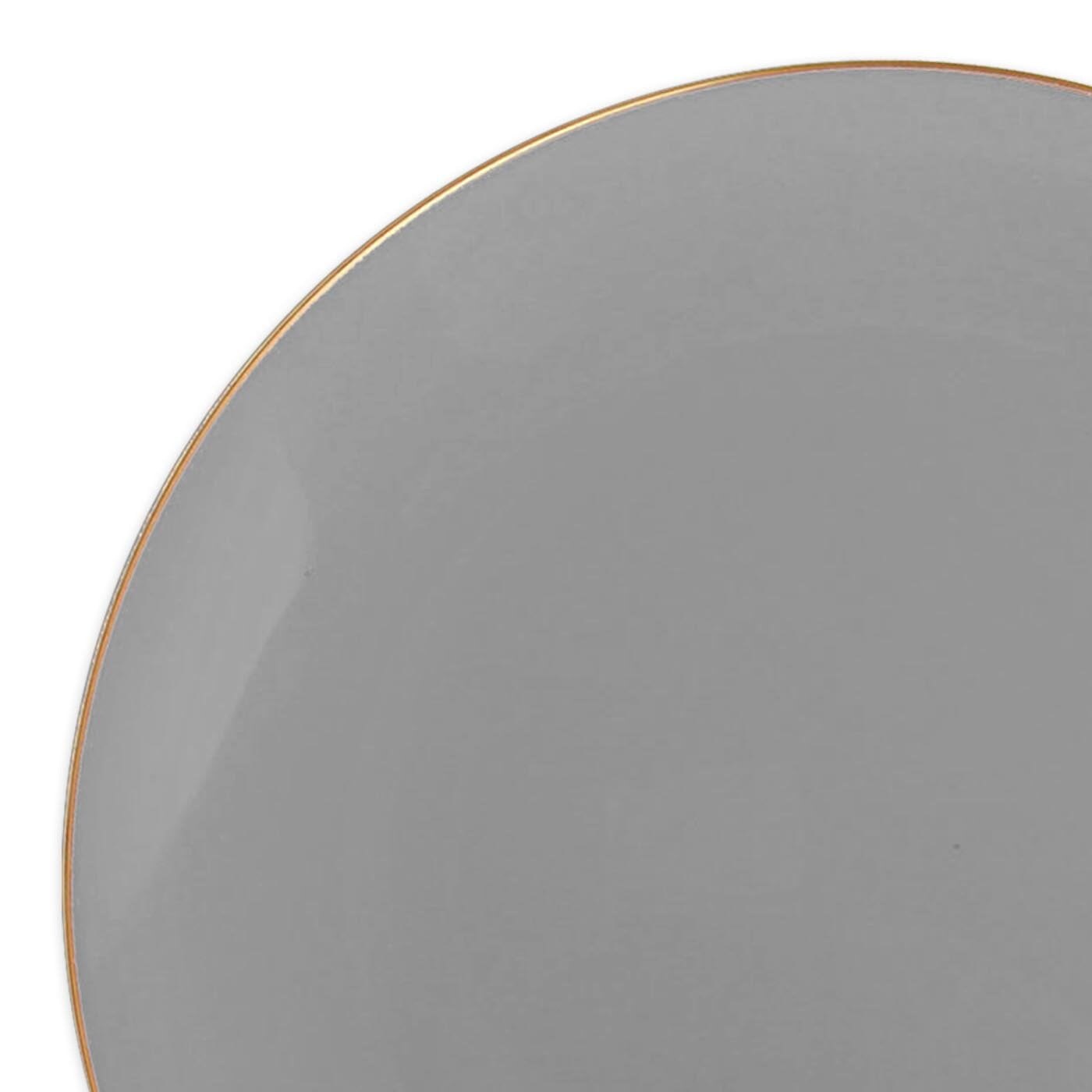 7.5" Gray with Gold Rim Organic Round Disposable Plastic Appetizer