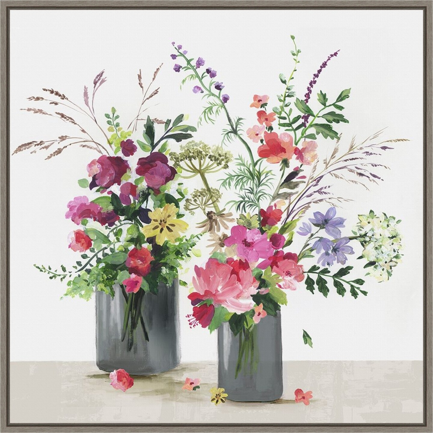 Glass Florals by Asia Jensen 22-in. W x 22-in. H. Canvas Wall Art Print ...