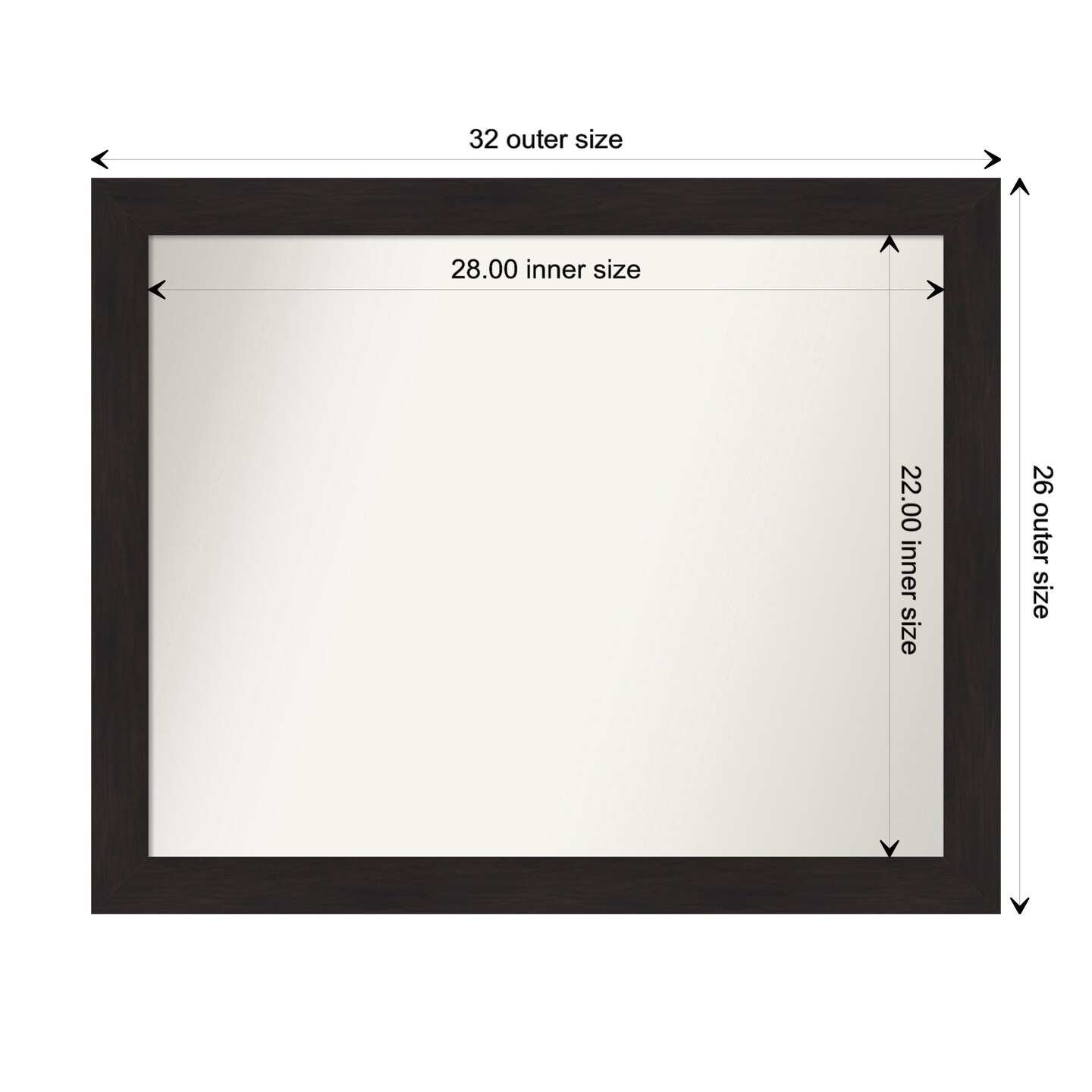 Amanti Art Non-Beveled Wall Mirror, Furniture Espresso Narrow Frame
