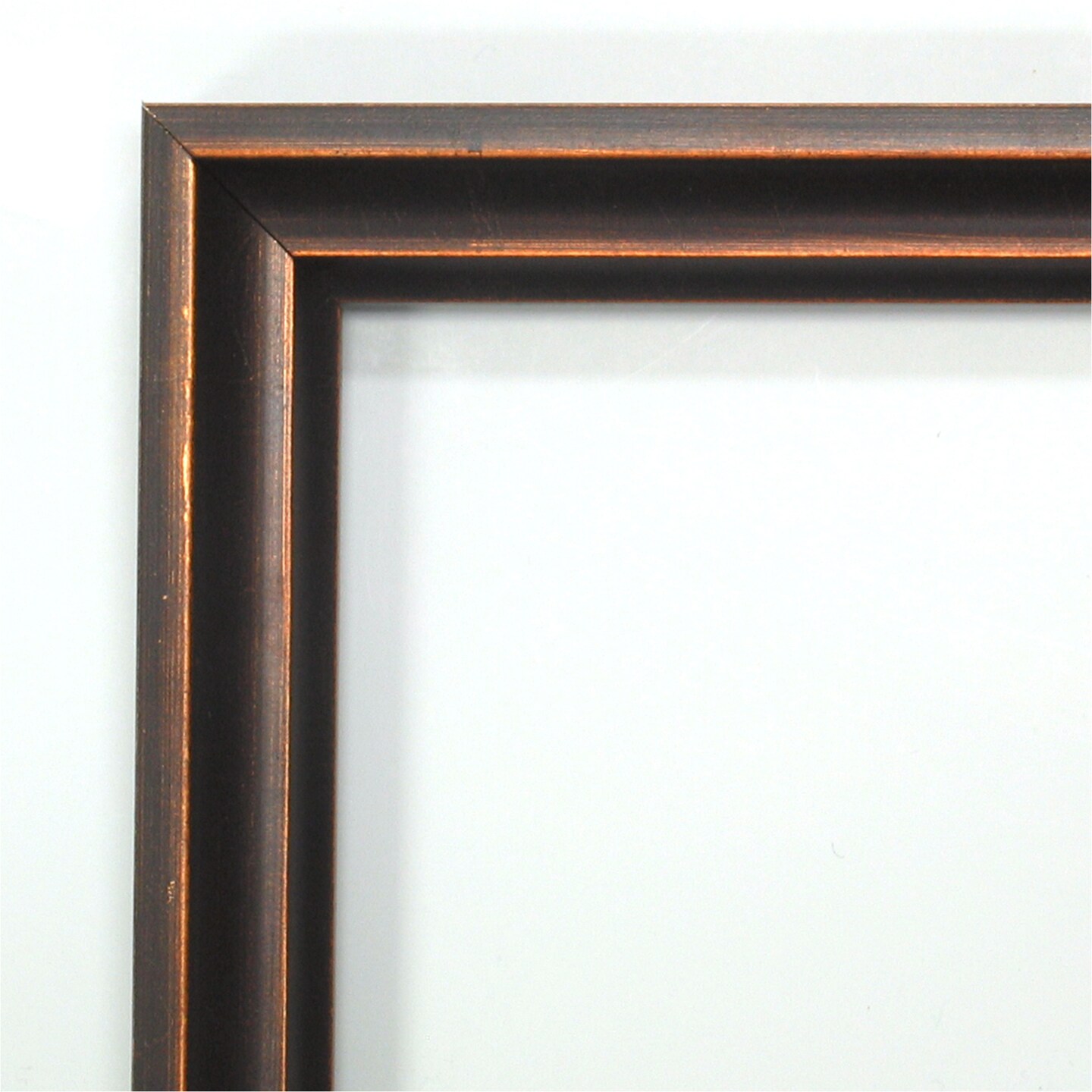 Petite Bevel Wood Wall Mirror, Dark Bronze Scoop Frame