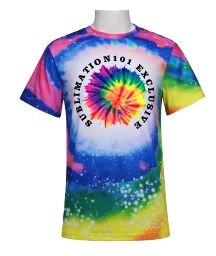 Rainbow Tie Dye 5XL Faux Bleach Sublimation Shirt