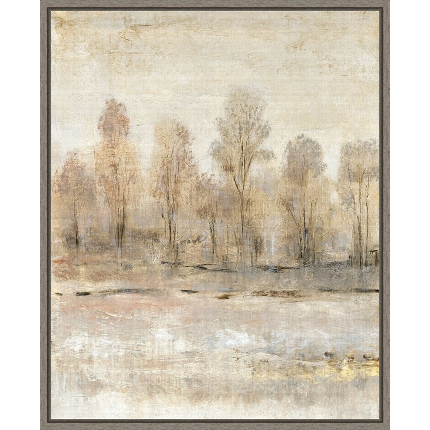 Peaceful Forest I by Tim O'Toole 16-in. W x 20-in. H. Canvas Wall Art Print Framed in Grey