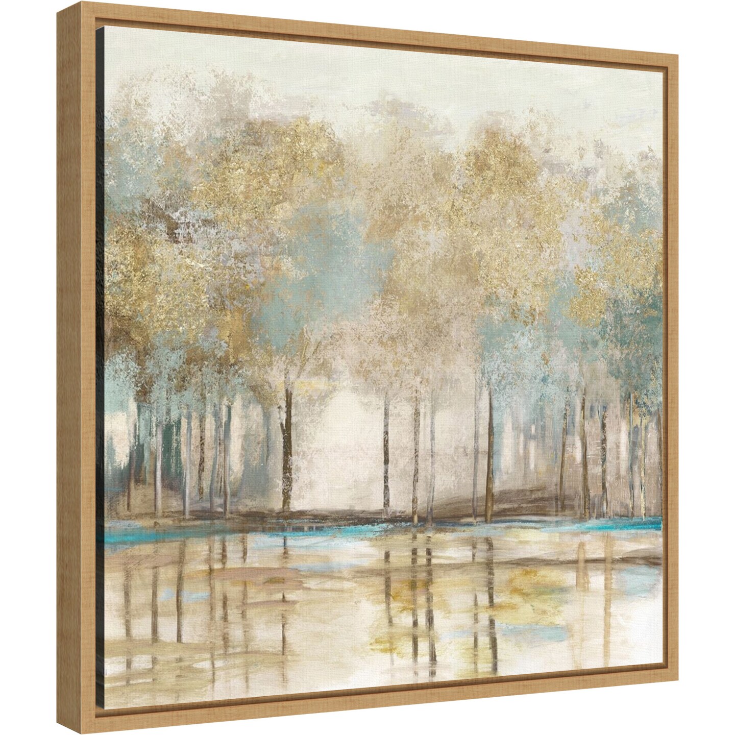 Woodlot I (Trees) by Allison Pearce 16-in. W x 16-in. H. Canvas Wall Art Print Framed in Natural