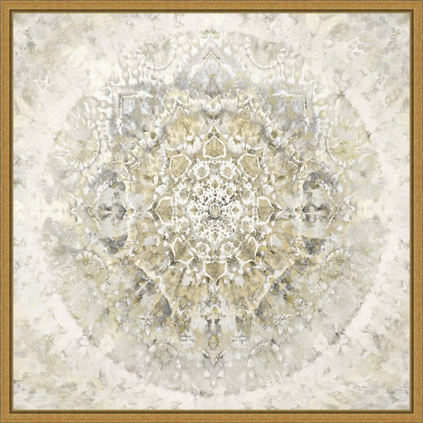 Tapestry Neutral by Molly Kearns 16-in. W x 16-in. H. Canvas Wall Art Print Framed in Gold