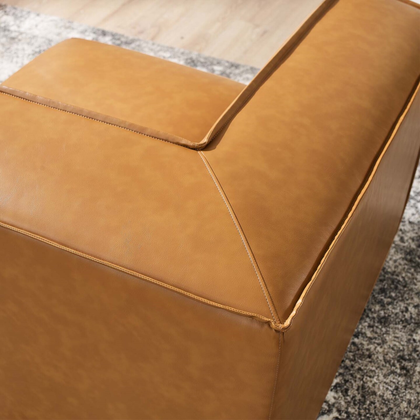 Restore Vegan Leather Sectional Sofa Corner Chair Tan Accent Chairs Michaels