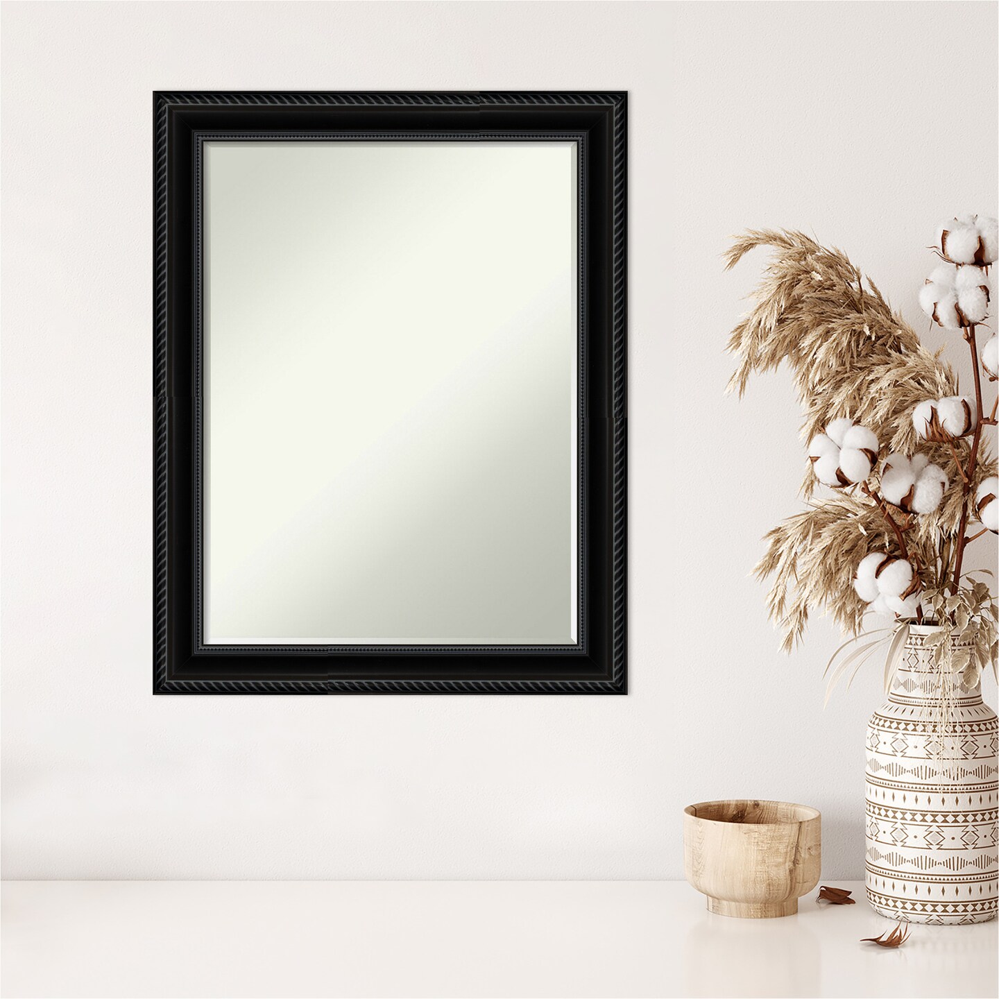 Petite Bevel Wall Mirror, Corded Frame