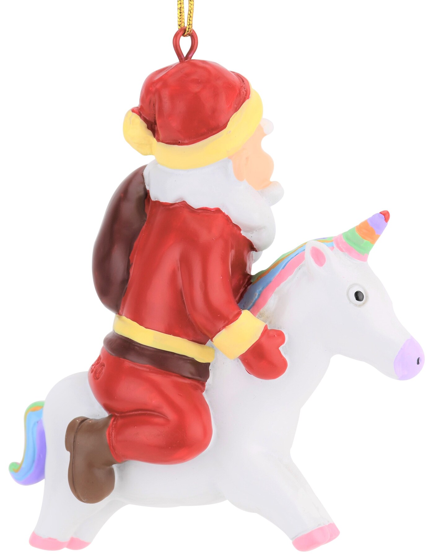 Santa Riding A Unicorn Christmas Ornament