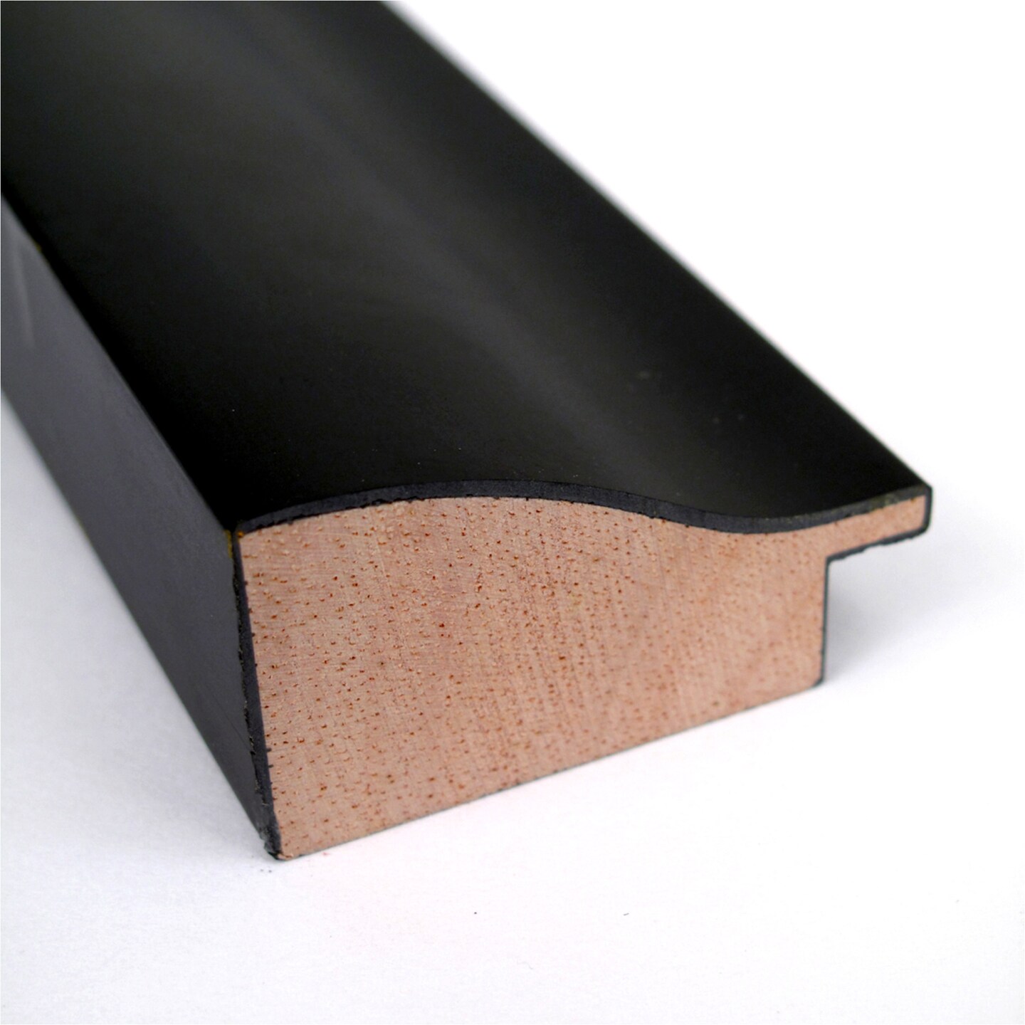 Petite Bevel Wood Wall Mirror, Steinway Black Scoop Frame