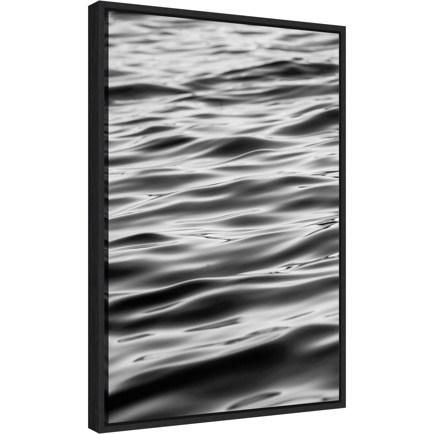Surface (Water Ripples) by Design Fabrikken 16-in. W x 23-in. H. Canvas Wall Art Print Framed in Black
