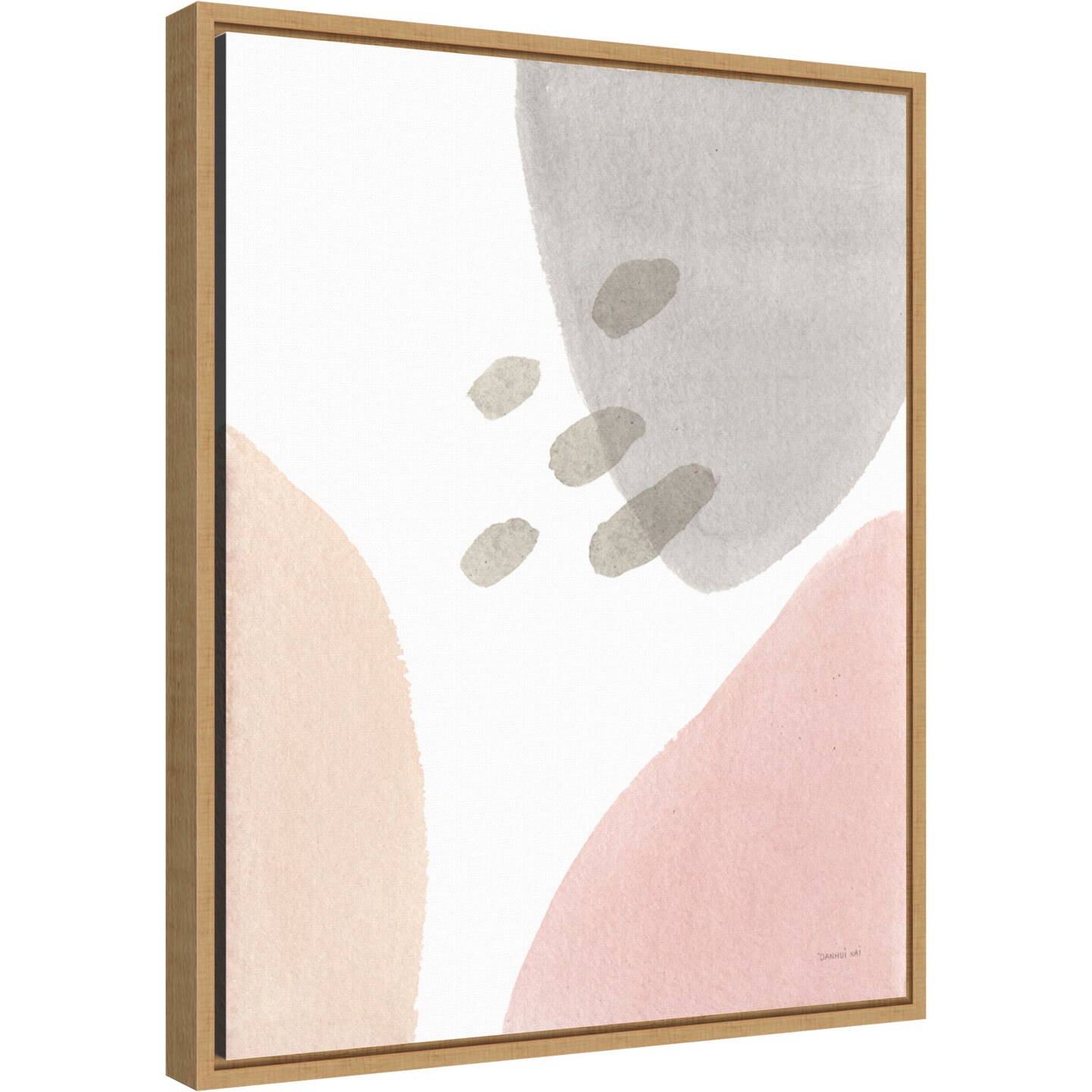 Abstract Pastel Tidepool I by Danhui Nai 16-in. W x 20-in. H. Canvas Wall Art Print Framed in Natural