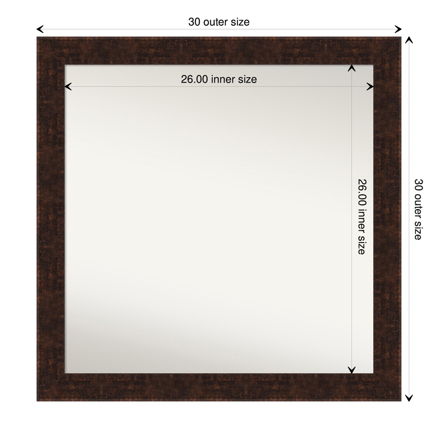 Amanti Art NonBeveled Wall Mirror, William Mottled Bronze Narrow Frame Michaels