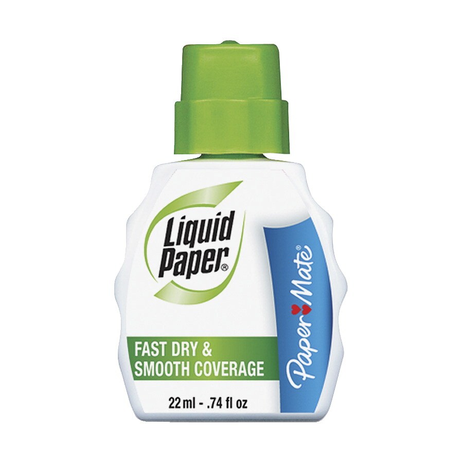 Paper Mate Liquid Paper Fast Dry Correction Fluid, 0.74 floz Bottle