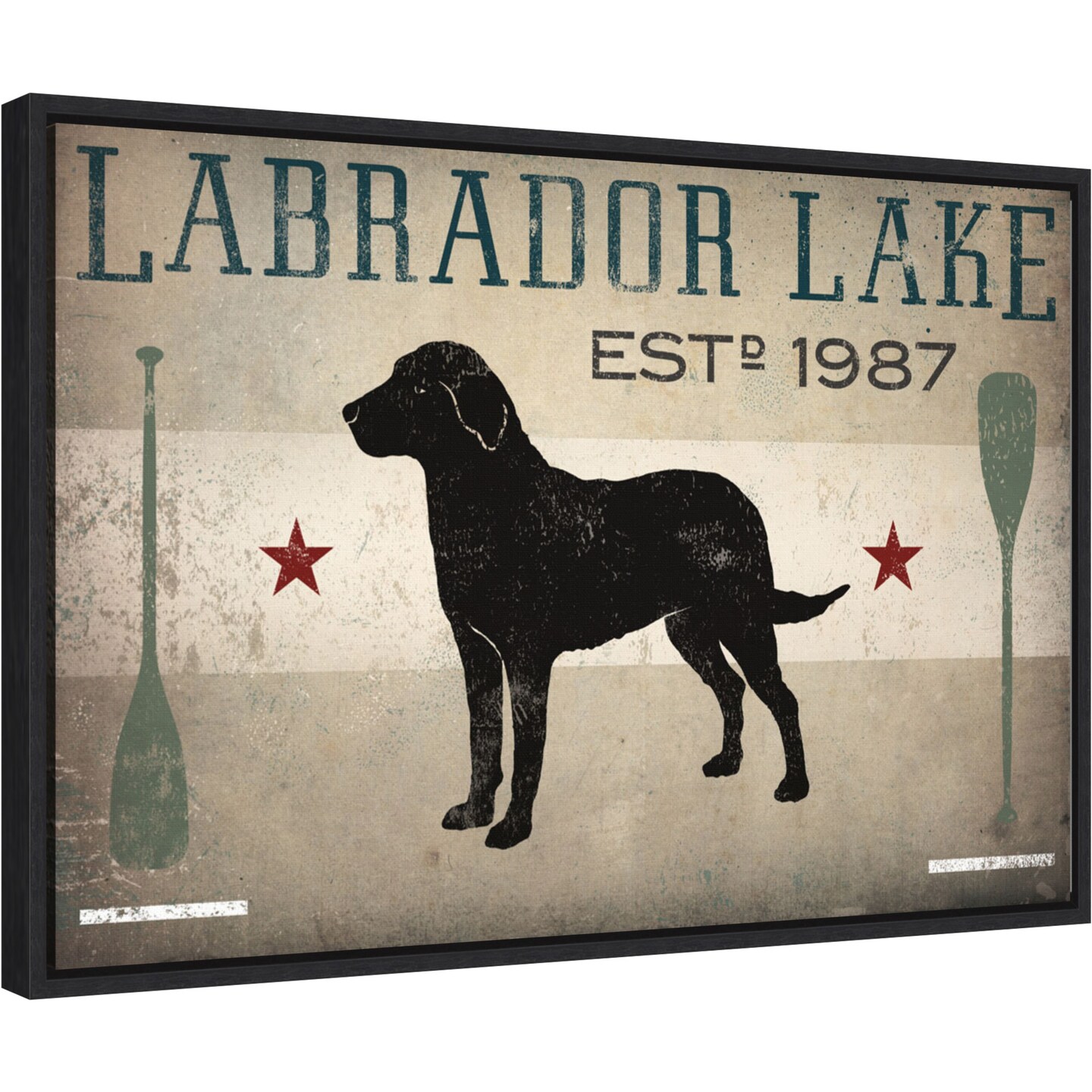 Labrador Lake by Ryan Fowler 23-in. W x 16-in. H. Canvas Wall Art Print Framed in Black