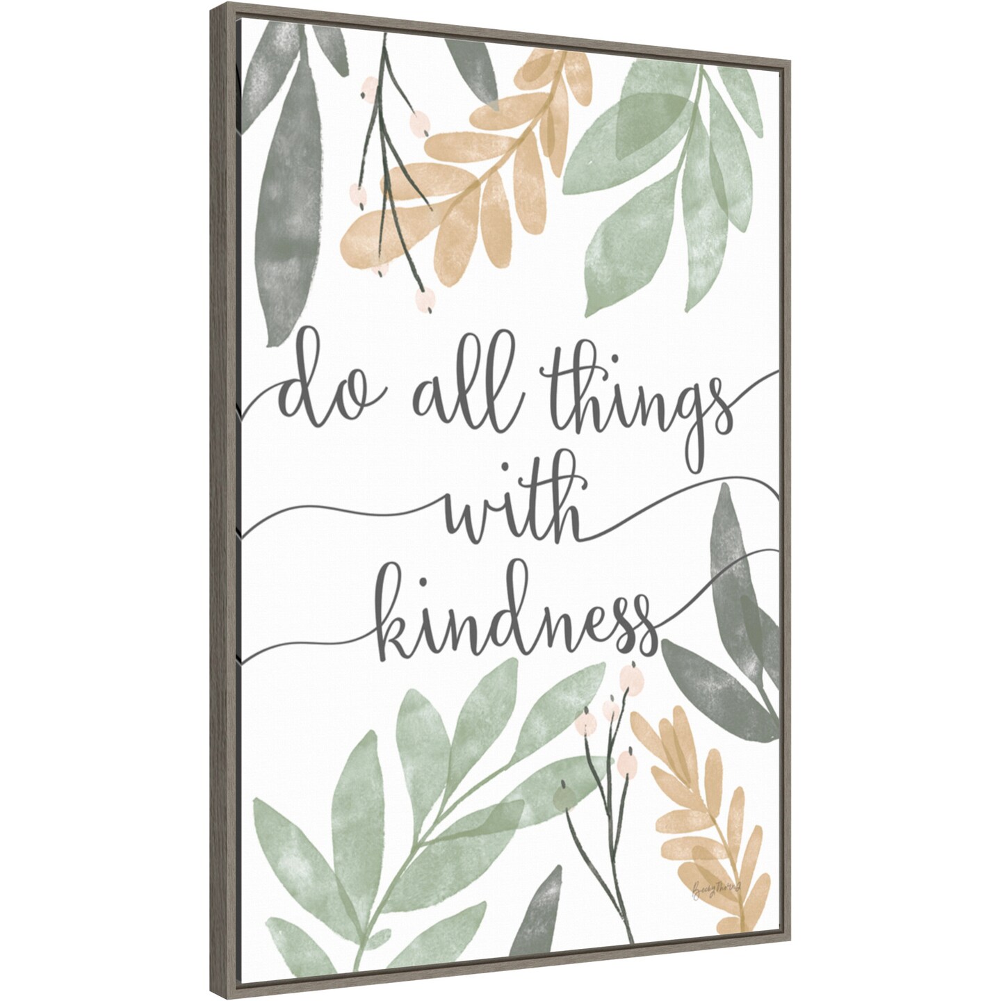 Sage Sayings IV by Becky Thorns 23-in. W x 33-in. H. Canvas Wall Art Print Framed in Grey