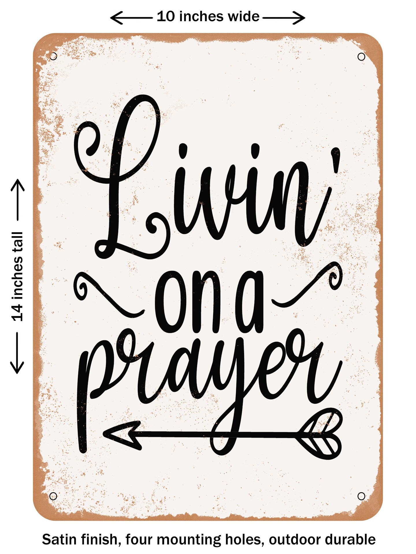 Decorative Metal Sign Livin On A Prayer Vintage Rusty Look Signs Michaels 9338