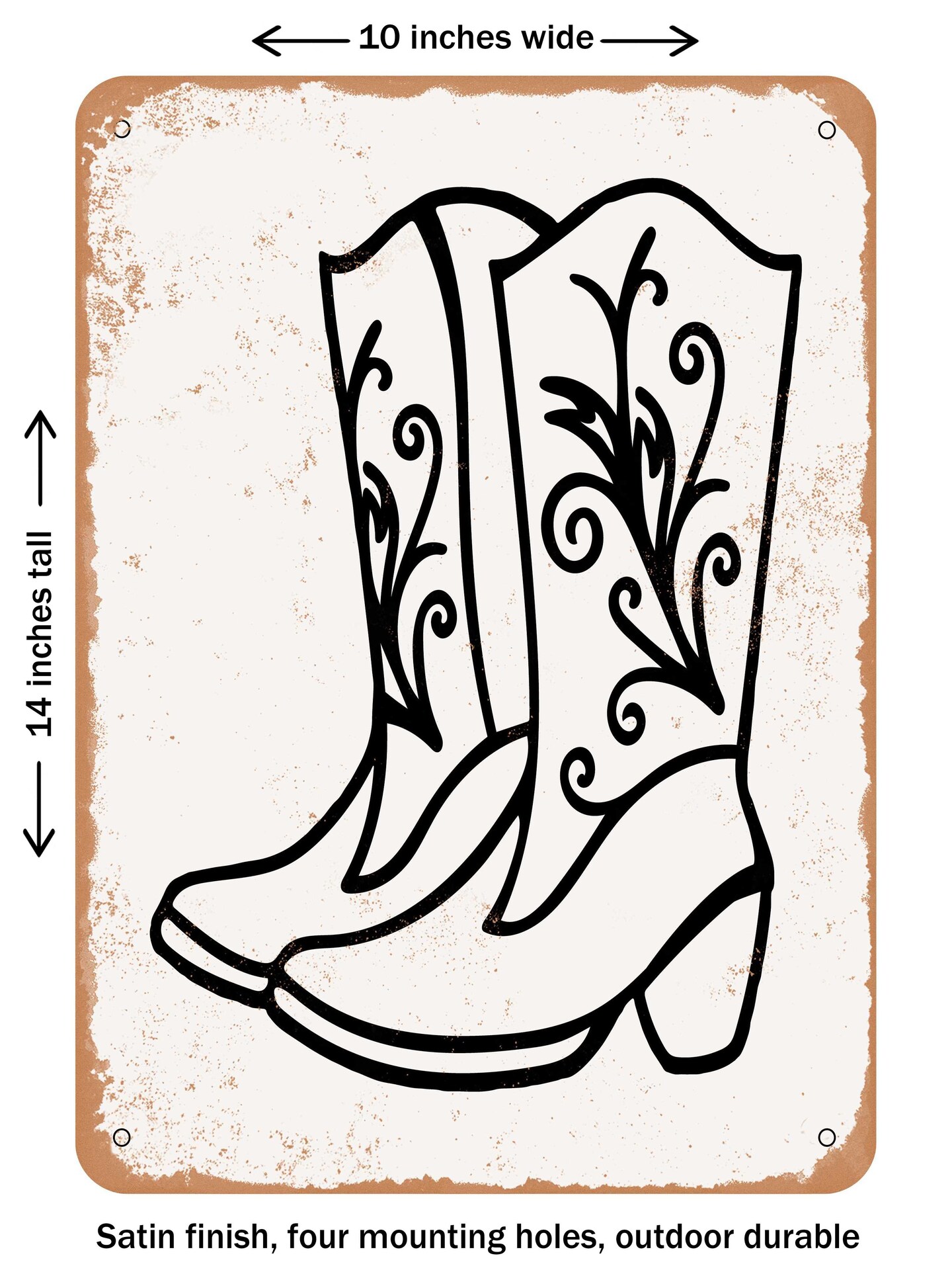 DECORATIVE METAL SIGN - Boots - Vintage Rusty Look | Signs | Michaels