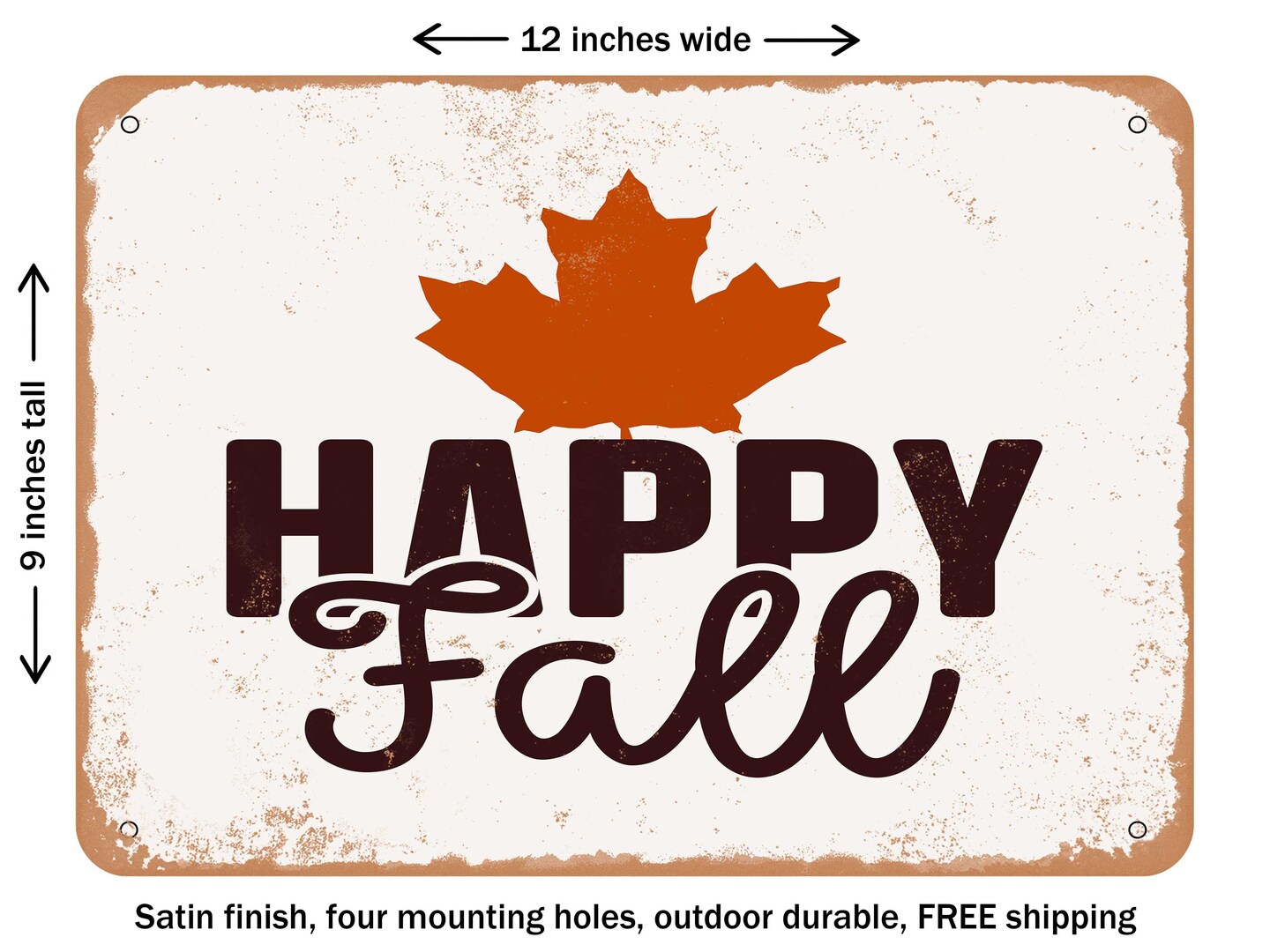 Decorative Metal Sign Happy Fall Vintage Rusty Look Michaels 3841