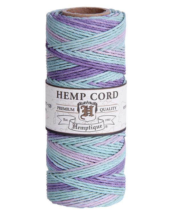 Hemptique 1mm #20 Variegated Hemp Cord Spools Eco Friendly Sustainable Naturally Grown Jewelry Bracelet Making Paper Crafting Scrapbooking Bookbinding Mixed Media Crocheting Macrame Seasonal Holiday Gift Wrapping Outdoor Gardening