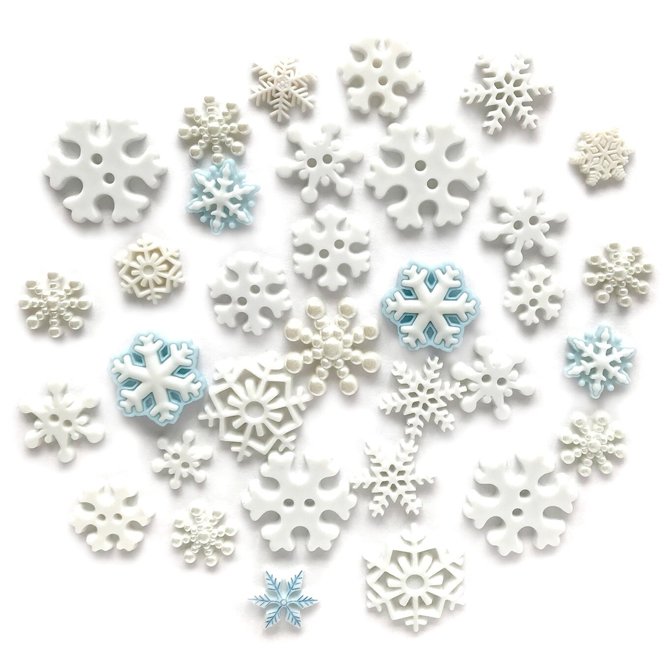 Frosty Flakes / Glitter Snowflake Sew-Thru Buttons / Buttons Galore  Christmas