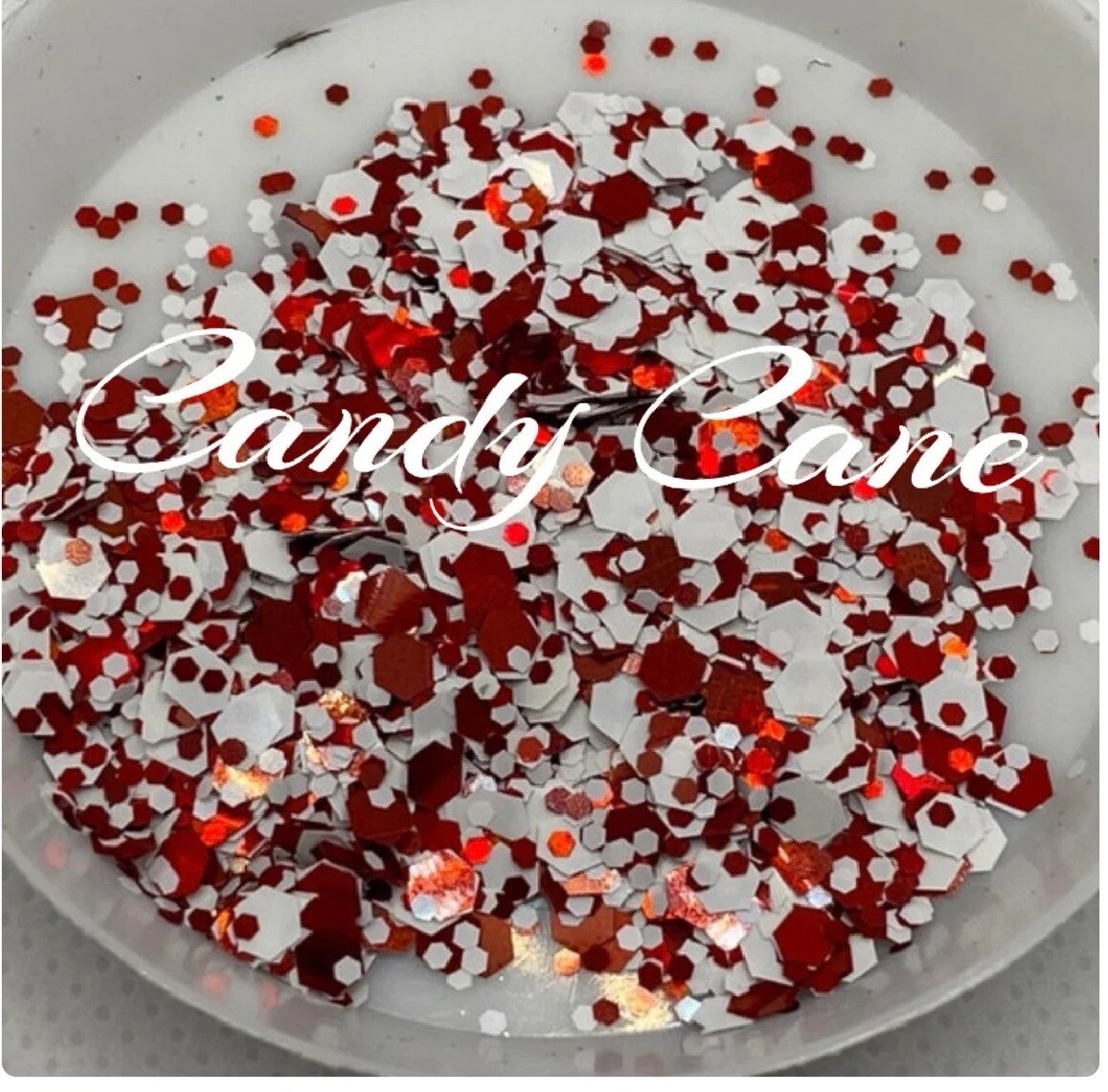 Candy Cane: Metallic chunky glitter 1oz