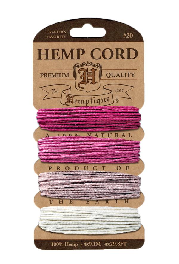 Hemptique 1mm #20 Hemp Cord Card Set Eco Friendly Sustainable Naturally Grown Jewelry Bracelet Making Paper Crafting Scrapbooking Bookbinding Mixed Media Crocheting Macrame Seasonal Holiday Gift Wrapping Outdoor Gardening