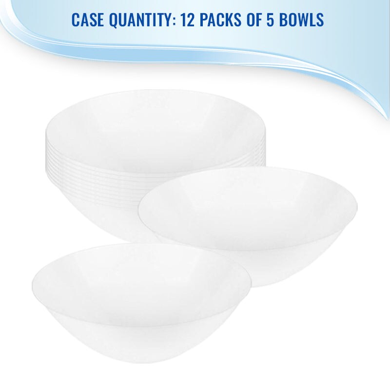 32 oz. Solid White Organic Round Disposable Plastic Bowls (60 Bowls
