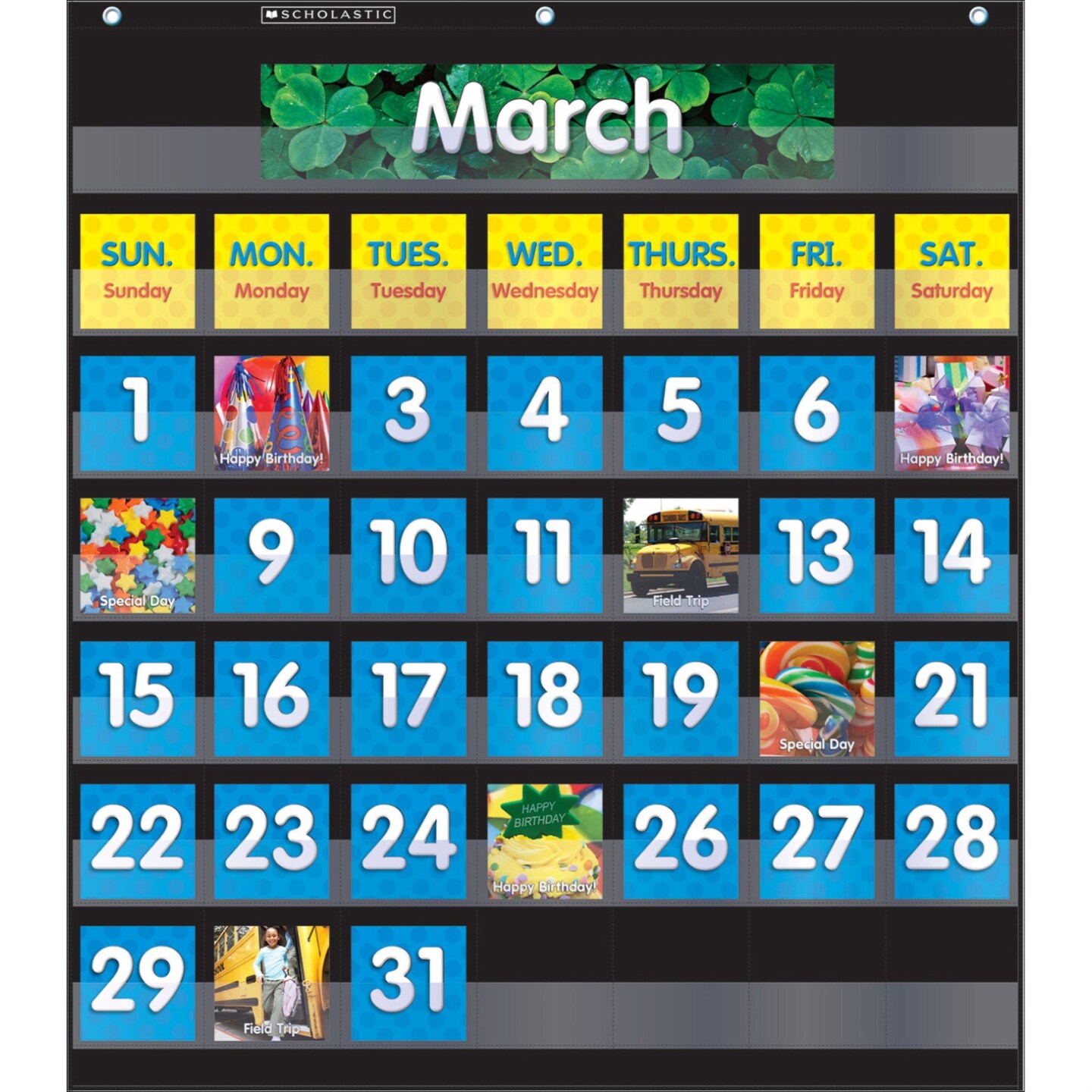Scholastic Monthly Calendar Pocket Chart, Black Charts Michaels