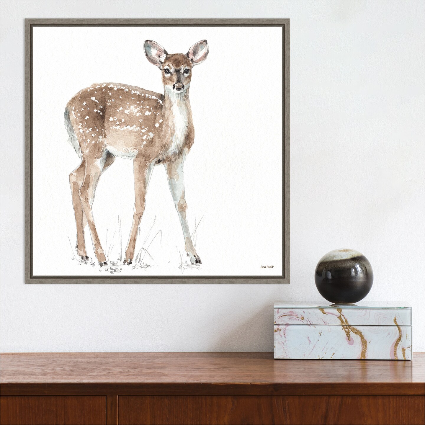 Forest Friends XII (Deer) by Lisa Audit Canvas Wall Art Print Framed